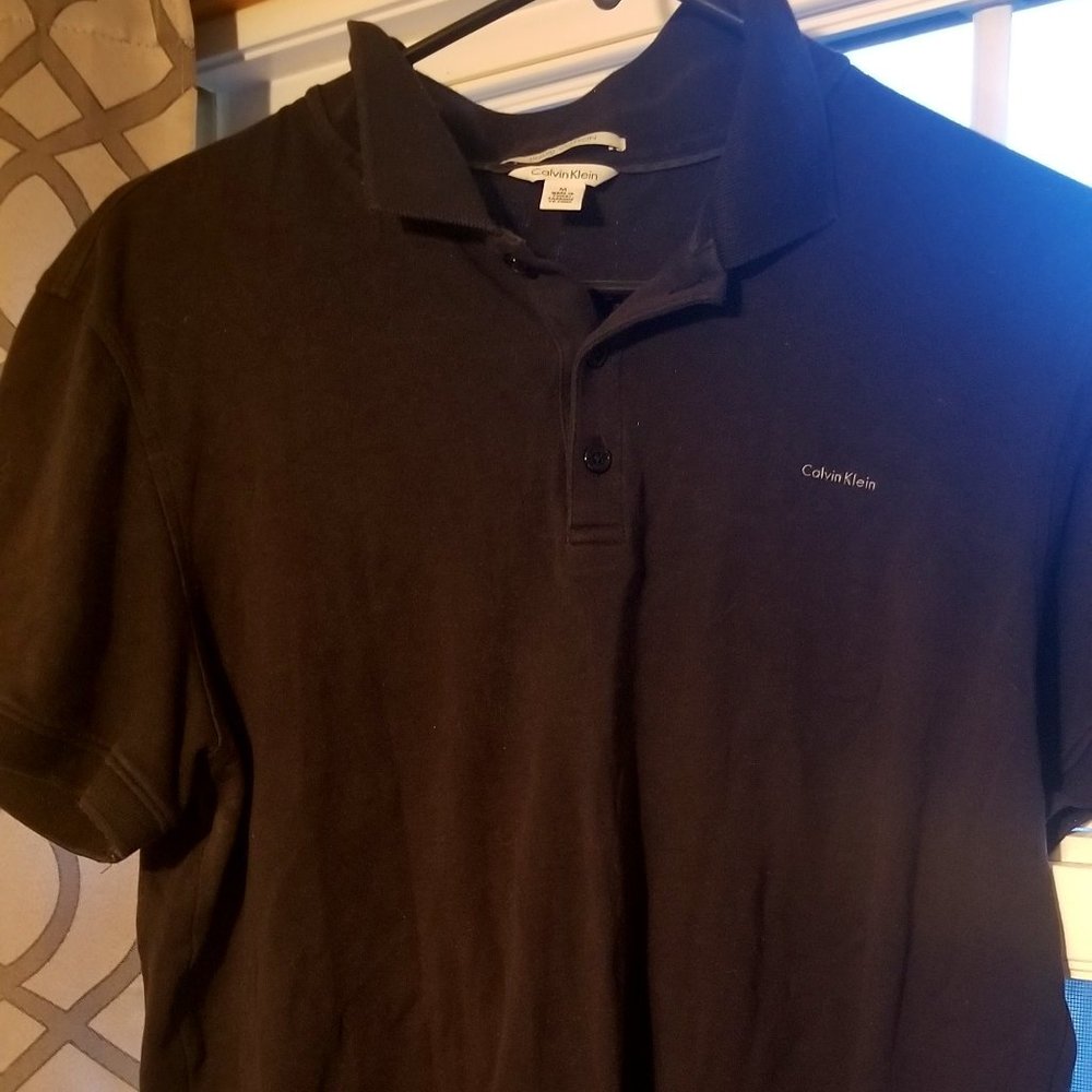 Medium Calvin Klein Liquid Black Polo Shirt
